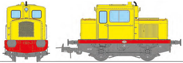 REE Modeles MB-123S - French Diesel Shunting Locomotive Class MOYSE 32 TDE, INDUSTRIAL closed cabin, Yellow / Red Era III